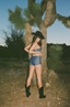 GIA SHORTS DENIM & WHITE